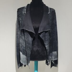 Harley Davidson Black Label Womens Open Waterfall Cardigan Large Black Bikercore